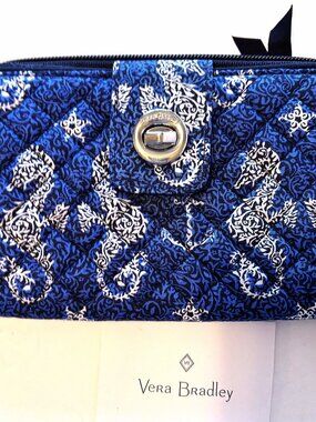 Vera Bradley RFID Seahorse of Course Turn-lock Wallet